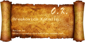 Oreskovics Katalin névjegykártya